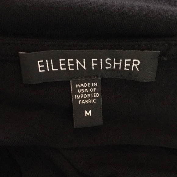 EILEEN FISHER | Solid Black Jersey Tunic Top 3/4 Length Sleeves - Picture 13 of 15